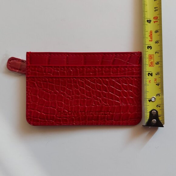 Crocodile (faux) Card Case - Burgundy - Picture 5 of 6